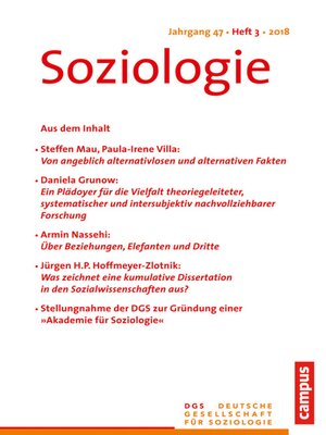 cover image of Soziologie 3.2018